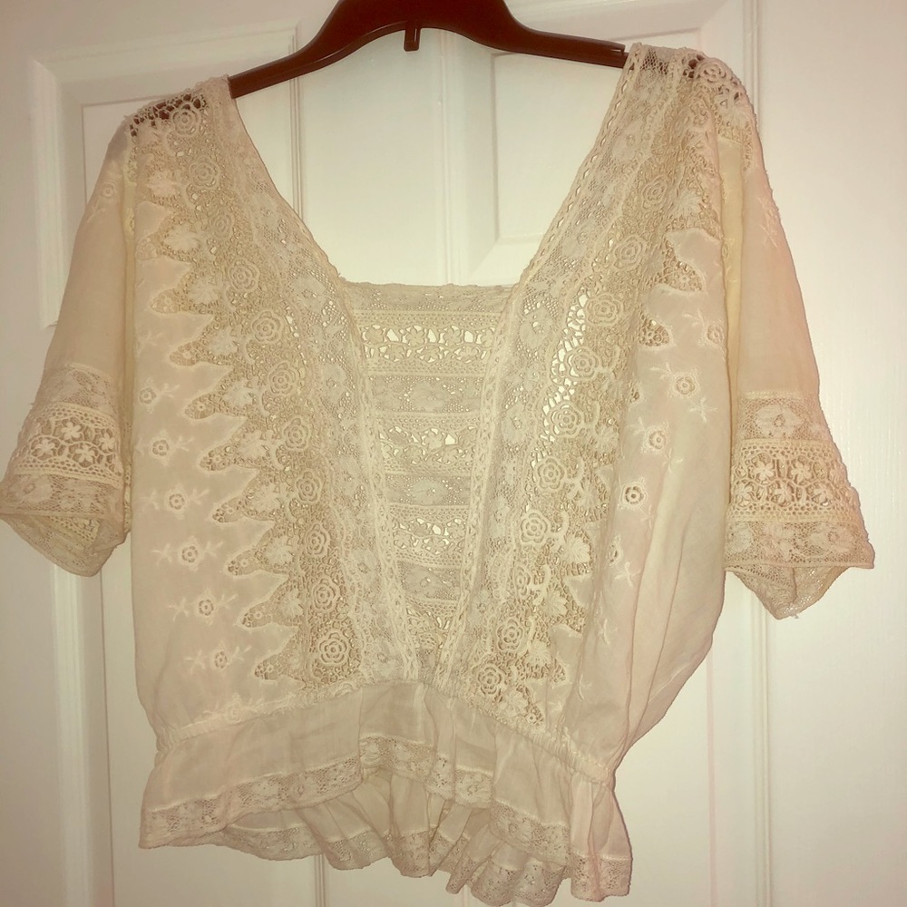 COPY - LoveShackFancy embroidered antique white t…